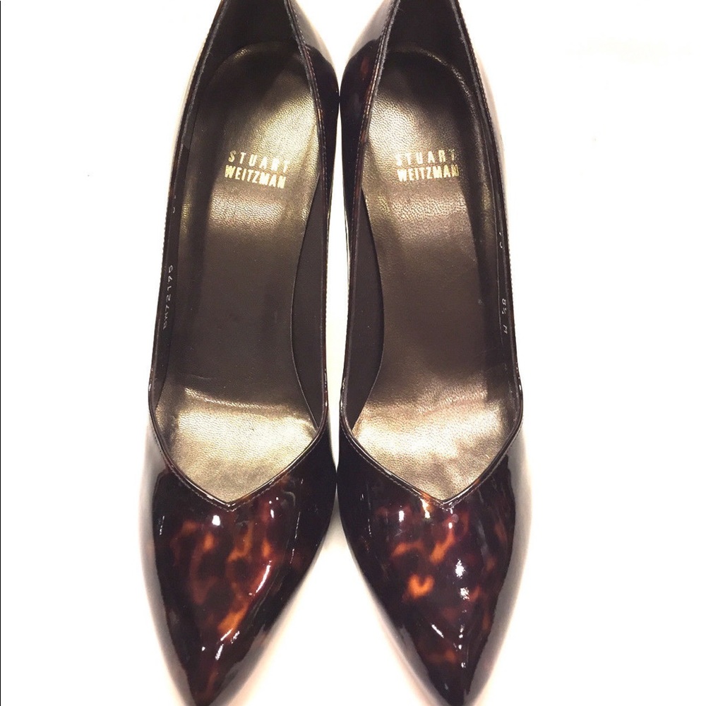 Stuart Weitzman brown bronze leather wedge